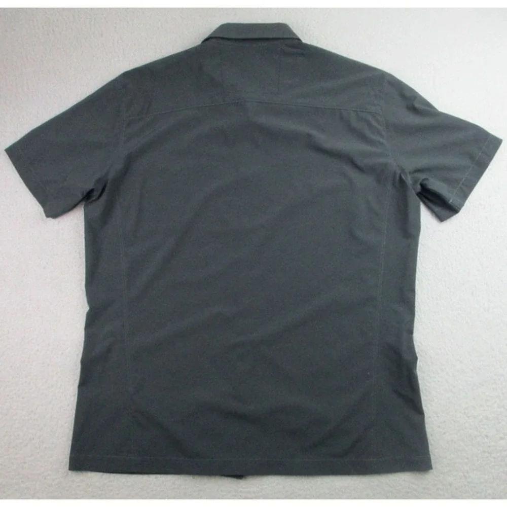 Kuhl Tufflex Shirt‎ Mens Large Gray Short Sleeve Button Up Outdoor Performance